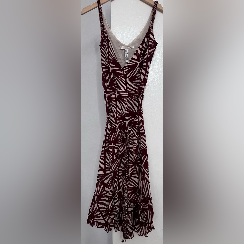 DVF Diane Von Furstenberg Wrap “bamboo” print dress sz 2 “ vintage silk blend - Picture 2 of 5